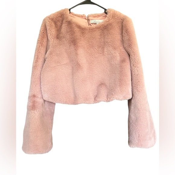 Lovers and Friends Teagan Faux Fur Sweater in Rosehip Size M - Picture 2 of 8